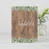 Eucalyptus Dusty Rose Table Numbers | Greenery 招待状 (スタンド正面)