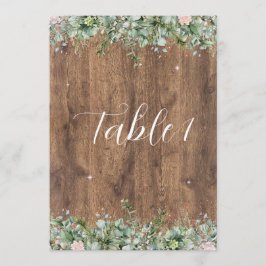 Eucalyptus Dusty Rose Table Numbers | Greenery 招待状
