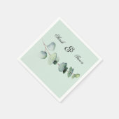Eucalyptus Elegant Botanical Wedding Green スタンダードカクテルナプキン (角)