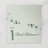 Eucalyptus Elegant Botanical Wedding Green プレイスカード (外部開封)
