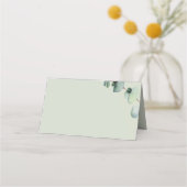 Eucalyptus Elegant Botanical Wedding Green プレイスカード (裏面)