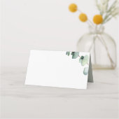 Eucalyptus Elegant Botanical Wedding Green プレイスカード (裏面)