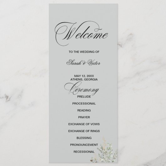Eucalyptus Elegant double side program card  プログラム (正面)