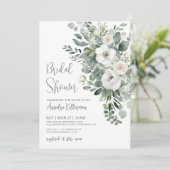 Eucalyptus Elegant Floral Bridal Shower 招待状 (スタンド正面)