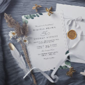 Eucalyptus Elegant Modern Rustic QR Code Wedding 招待状