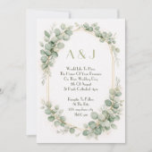 Eucalyptus elegant wedding invitation 招待状 (正面)