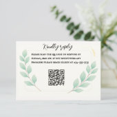 Eucalyptus Embrace QR RSVP Card サンキューカード (スタンド正面)