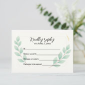 Eucalyptus Embrace Traditional RSVP Card サンキューカード (スタンド正面)