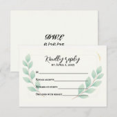 Eucalyptus Embrace Traditional RSVP Card サンキューカード (正面/裏面)