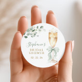 Eucalyptus Floral Champagne Bridal Shower ラウンドシール