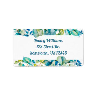 Eucalyptus Floral Classy Elegant Return Address ラベル