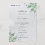 Eucalyptus floral minimal modern program wedding メニュー (裏面)