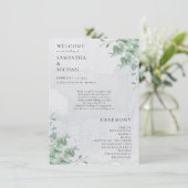 Eucalyptus floral minimal modern program wedding メニュー (スタンド正面)