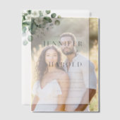 Eucalyptus Floral Minimal Plain Wedding ベラム紙招待状 (オフセット (カップル))