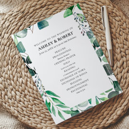 Eucalyptus Garden Botanical Wedding Ceremony プログラム