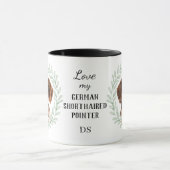 Eucalyptus German Shorthaired Pointer Monogram マグカップ (中央)