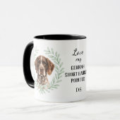 Eucalyptus German Shorthaired Pointer Monogram マグカップ (正面左)