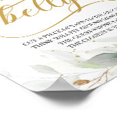 Eucalyptus gold boho how big is mommy's belly sign ポスター (角)