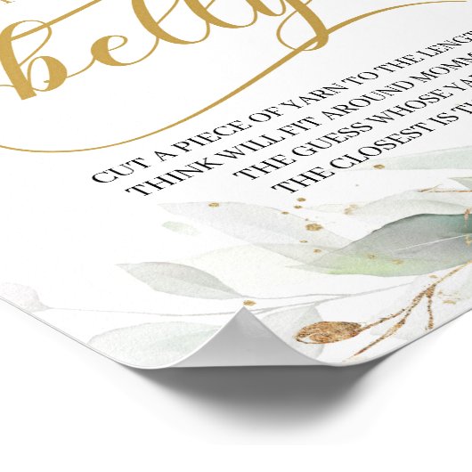 Eucalyptus gold boho how big is mommy's belly sign ポスター (角)