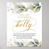 Eucalyptus gold boho how big is mommy's belly sign ポスター (正面)