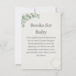 Eucalyptus Gold Books for Baby Shower Insert Card サンキューカード