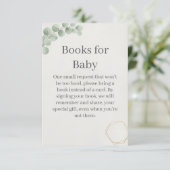 Eucalyptus Gold Books for Baby Shower Insert Card サンキューカード (スタンド正面)