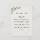 Eucalyptus Gold Books for Baby Shower Insert Card サンキューカード (正面/裏面)