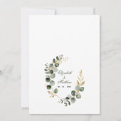 Eucalyptus Gold Botanical Wreath Wedding Invitatio 招待状 (裏面)
