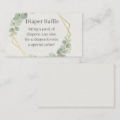 Eucalyptus Gold Diaper Raffle Insert Card | Boho エンクロージャーカード (正面/裏面)