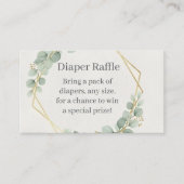 Eucalyptus Gold Diaper Raffle Insert Card | Boho エンクロージャーカード (正面)