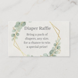 Eucalyptus Gold Diaper Raffle Insert Card | Boho エンクロージャーカード
