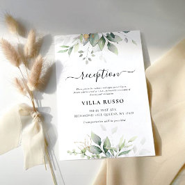 Eucalyptus Gold Floral Wedding Insert Card エンクロージャーカード