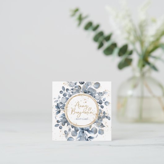 Eucalyptus Gold Glitter Code 01 - RSVP 3 エンクロージャーカード (スタンド正面)