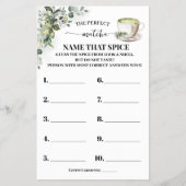 Eucalyptus Gold Name that Spice Shower Game Card チラシ (正面)