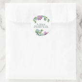 Eucalyptus Green and Purple Foliage Return Address ラウンドシール (バッグ)