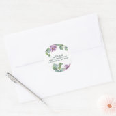 Eucalyptus Green and Purple Foliage Return Address ラウンドシール (封筒)