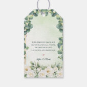 Eucalyptus Green Botanical Wedding Favor Thank You ギフトタグ (裏面)