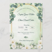 Eucalyptus Green Botanical Wedding Invitation 招待状 (正面)