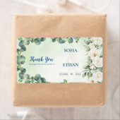 Eucalyptus Green Botanical Wedding Return Address ラベル (インサイチュ)