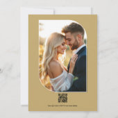 Eucalyptus Green, Fern Olive & Cream Line Wedding 招待状 (裏面)