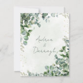 Eucalyptus Green & Gold Wedding Details Card 1001A 招待状 (裏面)
