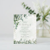 Eucalyptus Green & Gold Wedding Invitation 1001 招待状 (スタンド正面)