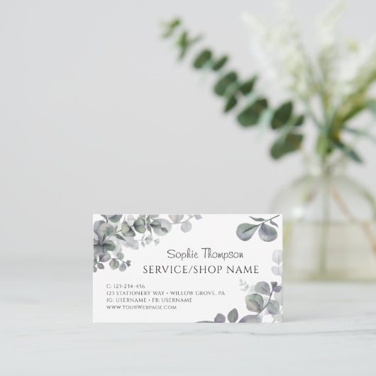 Eucalyptus green leaves 名刺 (スタンド正面)