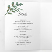 Eucalyptus Green Minimalist Elegant Wedding  三つ折り招待状 (内部最初)