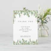 Eucalyptus Green Watercolor & Gold Wedding  招待状 (スタンド正面)