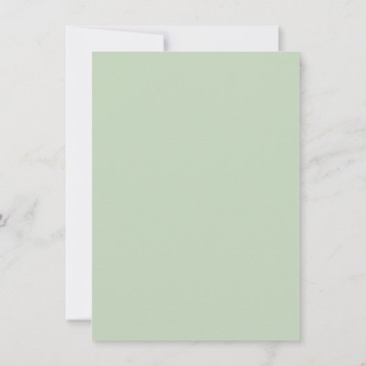 Eucalyptus Green Watercolor & Gold Wedding  招待状 (裏面)