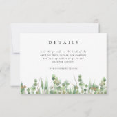 Eucalyptus Green Watercolor & Gold Wedding Info 招待状 (正面)