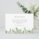 Eucalyptus Green Watercolor & Gold Wedding Info 招待状 (スタンド正面)