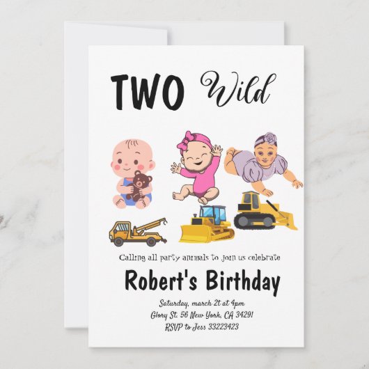 Eucalyptus greenary wedding birthaday 招待状 (正面)