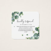 Eucalyptus Greenery結婚のQRコードRSVPカード (正面)